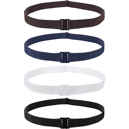 Elastiskt bälte för kvinnor, osynligt elastiskt nätbälte med platt spänne