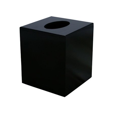 Fyrkantig akrylservettlåda med magnetlock för restaurang, badrum, sovrum, bil, kontor - Matt svart
