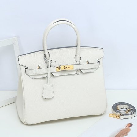 Valkoinen nahkainen crossbody-laukku naisille - Tyylikäs Milkshake White -kassi 35 cm