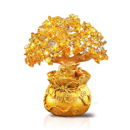 Feng Shui Money Tree Kontor Hembord Feng Shui Dekoration Crystal Money Tree För rikedom och gott