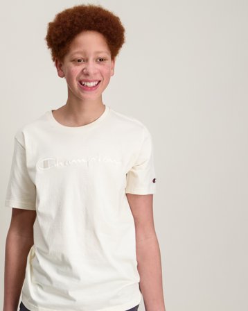 Champion SS Tee Beige T-skjorter Gutt - Kids Brand Store