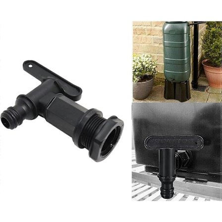 Plasttank Kran, Vattenbehållare Adapter, Tank Koppling Kran, Regnvatten Tank Kran för Regnvattenuppsamlare, Tank
