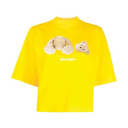 Palm Angels T-Shirts gul, Dam, Dam, Storlek: XS