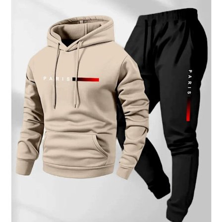 2026 Ny herrehettegenser Løs hettegenserjakke med lange ermer og bukser