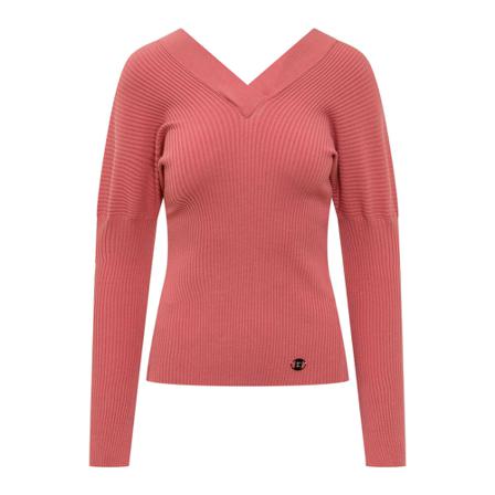 Simona Corsellini V-neck Strik Pink, Dame Striktrøjer