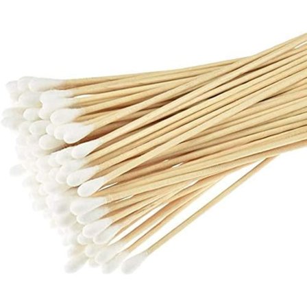 400 stk. lange træpinde med bomuldstip - vatpinde til rensning, fjernelse af makeup og sårpleje