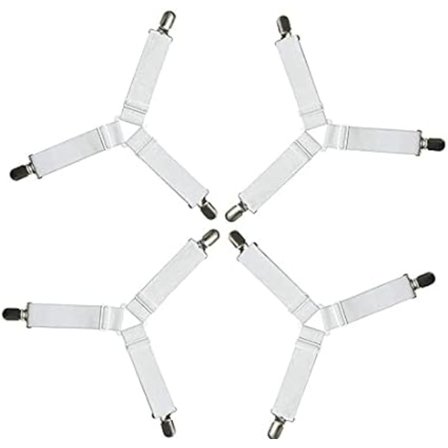 (Hvid, 4 Clips) 4 Clips Seng Kile Holder Seng Lagen Fastgørere