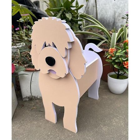 Golden Doodle Plantepotte Hundeplantepotte Dyreformet Plantepotte 2022 Premium Sukkulent Hagepotter Søtt Hundedesign Utendørs 