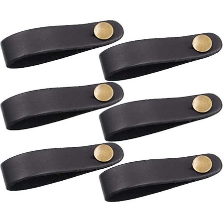 Kitara-pään kiinnikkeet, nahkaiset hihnan lukot, mustat 6 kpl
