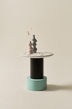 Jotex - Beistelltisch Ø 50 Cm Schwarz/Türkis - FRESNO - Kaufe Beistell- und Ablagetische bei Jotex