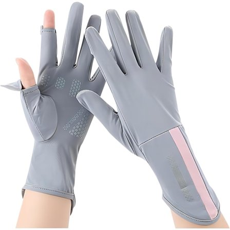 Kvinder UV Solbeskyttelse Handsker Is Silke Solcreme Fingerløse Handsker Fuld Finger Touchscreen Skridsikre Handsker Vandring Cykling Handsker Håndled
