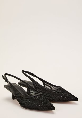 ONLY - Onlcoco-9 Slingback Mesh Bling - Black