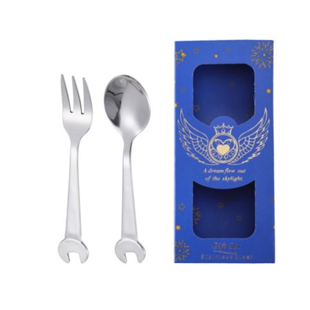 Skiftenøkkeldesign Skje Gaffel Combo for Dessert Frukt Kaffe Røring Kjøkkenbruk