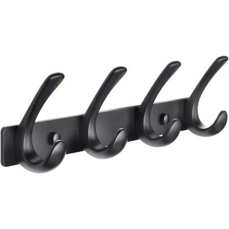 Veggmontert Krok - Kraftig Veggmontert Kleshenger i Solid Aluminium - Skruer Festet Veggkroker for Hatt Håndkle Morgenkåper