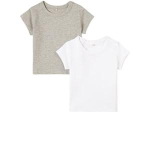 A Happy Brand 2-Pack Grey Melange T-Shirts 62/68 cm - Tops - 62/68 cm - Grey