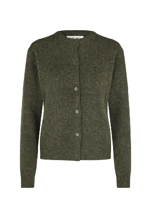 SAMSOE Nor short cardigan 7355 Stickat Dam Grön XS