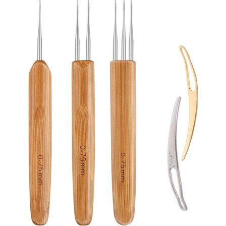 Dreadlock Virknål, Fläta Hår Dreadlocks Nål Vävning Virkning för Flätning (0,75 mm)