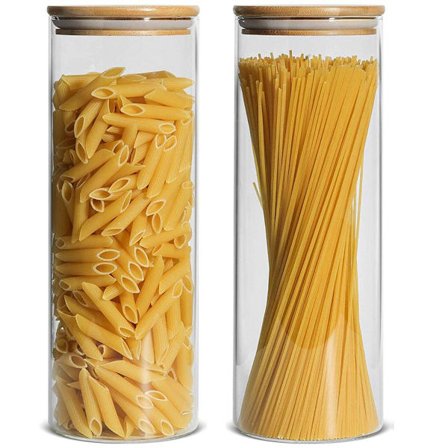 Oppbevaringsglass sett [2x1800ml] - Noodle & Spaghetti oppbevaring som