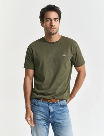 GANT Reg Shield Ss T-Shirt - Green - XXL