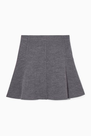 COS Femme Mini-Jupe En Laine Bouillie in Gris
