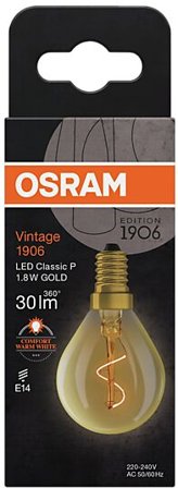 OSRAM Led Dekorasjonspære E14 30lm Gold Varmere Lys