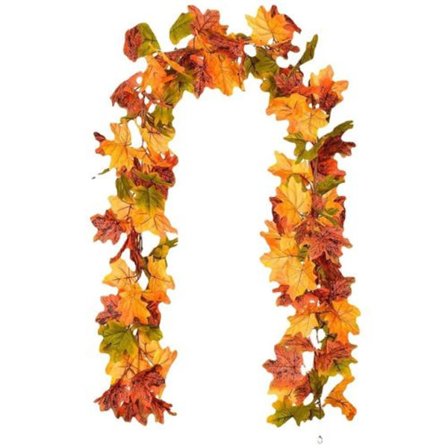 Pakke med 2 kunstige ahornblad guirlande, falske efterårsblade