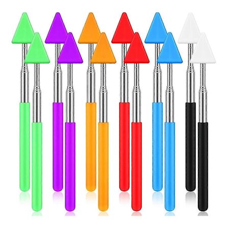 12 stk. Teleskopisk Lærerpeker Klasseromspeker Håndholdt Uttrekkbar Peker Håndpeker