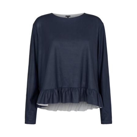 Liberté Alma Frill T-shirt LS Blå, Dame Bluser, Størrelse: M/L