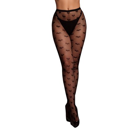 Heart Patterned Tights - Black - Shots
