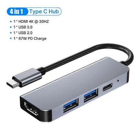 USB C HUB 4K 30Hz Type C - HDMI-yhteensopiva PD 87W USB-jakaja USB-sovitin Macbook Air Prolle USB3.0 HUB TF SD -monimuunnin
