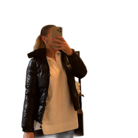 Moncler Svart pufferjacka med dragkedja