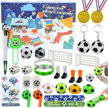Fodbold Adventskalender til Drenge Piger Verdensfodboldgaver Børnelegetøj - Fodboldjulegaver til Fodboldfans