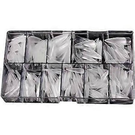 Akryl falske negltupper med full dekning, 500 stk falske negler Mandel/Stilettos kunstige falske negltupper for neglesalonger hjemme