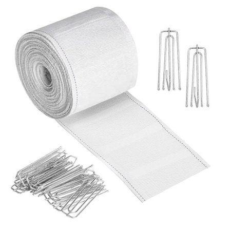 Gardinrynkebånd, 10 meter/10,9 yards hvidt rynkebånd til gardiner, 2,8