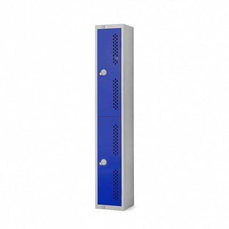 Perforated door locker, 2 door, 1800x300x450 mm, dark blue