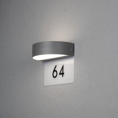 Konstsmide Monza vegglampe m/husnummer 2x4,5W LED