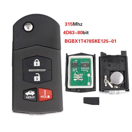 Korvaava taitettava kauko-ohjain KPU41788 Mazda 3 5 6 CX-7 RX-8 CX-9 MX-5 Miata 4D63 älyavain BGBX1T478SKE125-01 avaimenperä