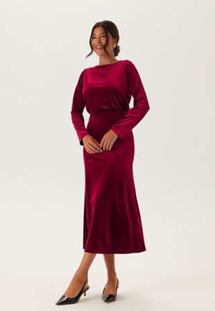 Bubbleroom Occasion Bow Velvet Midi Dress Klær