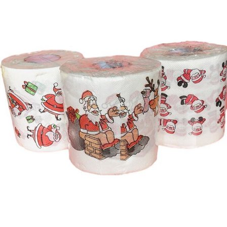 3-pack Jultryckta Rullar Hushållspapper