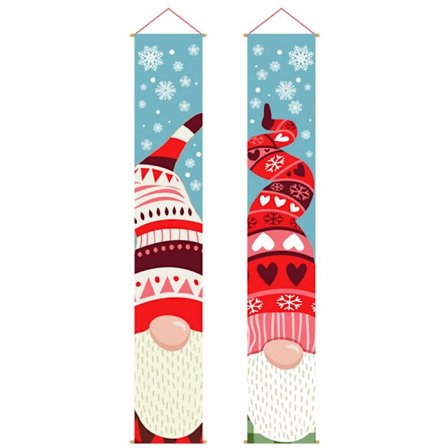 Julgardin Kreativ tecknad gammal dekoration par Santa Claus hängande Gott nytt år, B