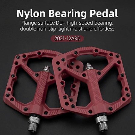 ROCKBROS Sykkelpedaler Ultralette Forseglede Lager Nylon Molybden Pedaler Holdbare Bredere Område Sykkel MTB Sykkeldel