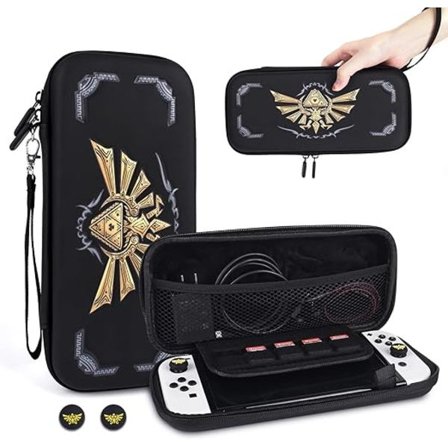 Fodral Kompatibelt med Nintendo Switch, Tillbehör kompatibla med Switch OLED & Switch, Portabelt Resefodral med Spelkortsförvaring och Tumgreppsskydd