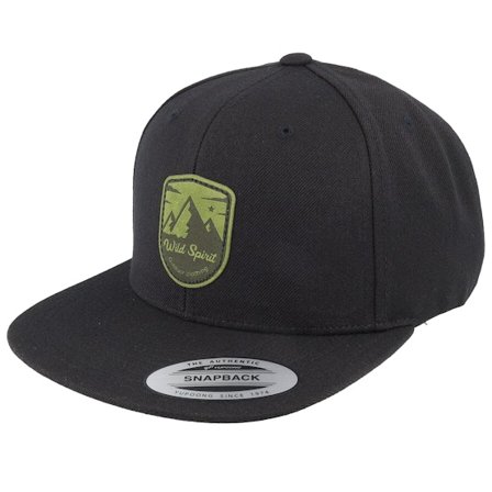 Wild Spirit - Forest Shield Peak Black Snapback Snapback Black Cap - @ Hatstore