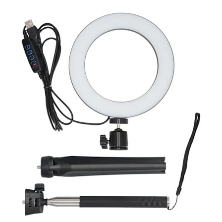 LED Selfie Ring Light 3 Lägen Justerbart Stativ USB-driven Bärbar Smink Video Live Fyllnadsljus