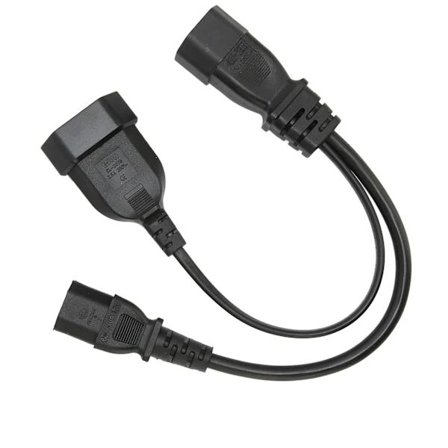 IEC320 C14 til IEC320 C13 og EU Strømkabel Professionel Y-Splitter Strømstik Kabel 32cm 10A 250V
