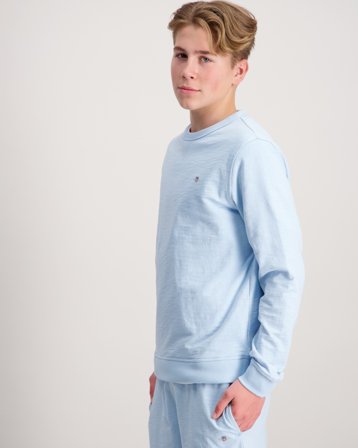 GANT SHIELD COTTON SLUB C-NECK Blå Genser Gutt - Kids Brand Store