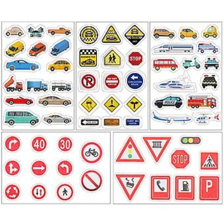 1 Sett Bilstikker Veiskilt Stikker Gateskilt Stikker Dekorative Papirstikker Hjemme Veggdekor