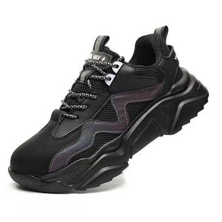 Sikkerhedssko størrelse 39 til kvinder, sikkerhedssneakers med stålkappe til mænd, åndbare, anti-smadrende, skridsikre arbejdssko