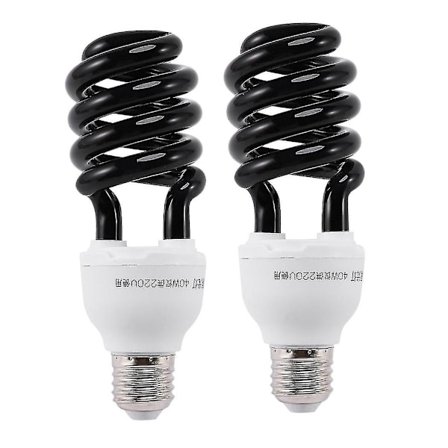 2x E27 40w Uv Ultrafiolett Fluorescerende Svartlys Cfl Pære Lampe 220v Form:spiral Watt Volt-Excellence