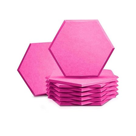 12 pak hexagonal akustiske paneler, 14 x 12 x 0,4 tommer højdensitets akustiske paneler lydisolerede